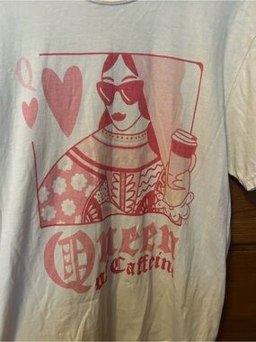 Comfort Colors White Tee with Pink Queen Graphic
